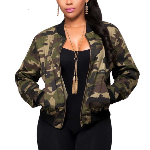 jacket women long sleeve camouflage bomber autumn casual coat military zipper slim cropped coat with pockets s20210106, Black;brown
jacket women long sleeve camouflage bomber autumn casual coat military zipper slim cropped coat with pockets s20210106, Black;brown
