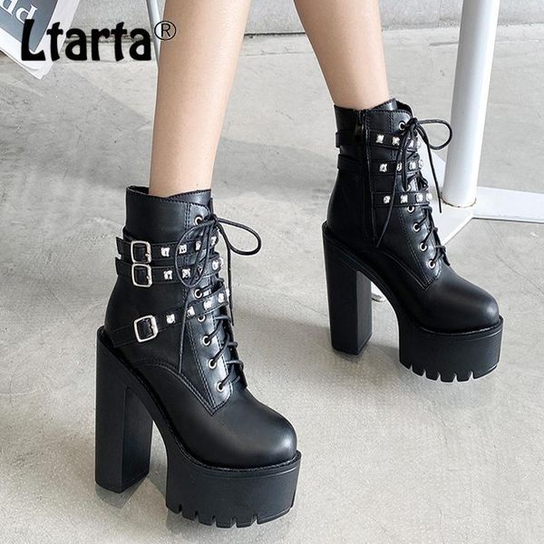 ltarta 2021 new platform shoes boots heel waterproof platform rivet lace up chunky heel high boots -5758-81, Black
ltarta 2021 new platform shoes boots heel waterproof platform rivet lace up chunky heel high boots -5758-81, Black