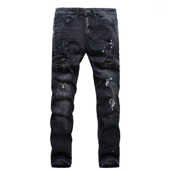 2020 spring men moto biker jeans new fashion style straight slim fit man denim pants distressed black jeans male1, Blue
2020 spring men moto biker jeans new fashion style straight slim fit man denim pants distressed black jeans male1, Blue