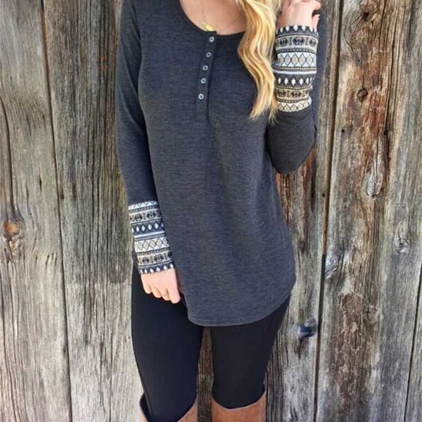 women casual tees autumn spring long sleeved grey bottoming o-neck printed tshirts female, White
women casual tees autumn spring long sleeved grey bottoming o-neck printed tshirts female, White