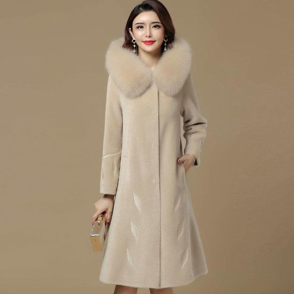 women's fur & faux 2021 women jacket coat hooded down collar suede inner wool lambswool warm winter casaco feminino l81, Black
women's fur & faux 2021 women jacket coat hooded down collar suede inner wool lambswool warm winter casaco feminino l81, Black