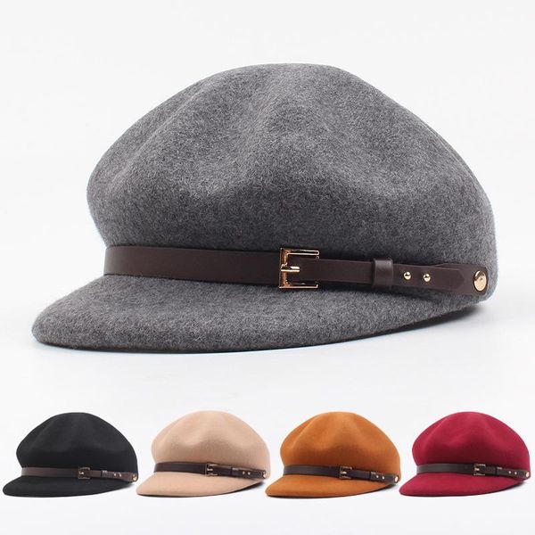 hat female autumn winter wool fabric versatile octagonal hat korean retro personality casual newspaper fashion berets, Blue;gray
hat female autumn winter wool fabric versatile octagonal hat korean retro personality casual newspaper fashion berets, Blue;gray