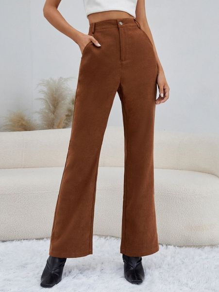 high waist suede boot cut leg pants b77i#, Black;white
high waist suede boot cut leg pants b77i#, Black;white