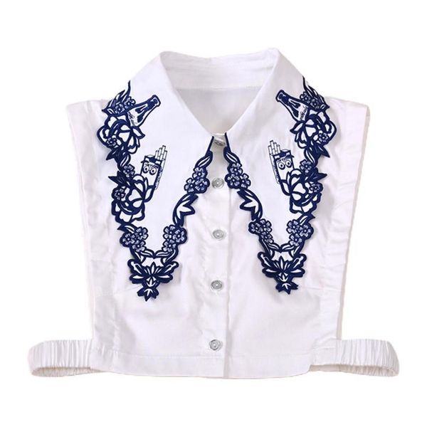 korean ladies embroidery floral lapel fake collar button down detachable half shirt blouse sweater decorative qylpoq, Blue;red
korean ladies embroidery floral lapel fake collar button down detachable half shirt blouse sweater decorative qylpoq, Blue;red