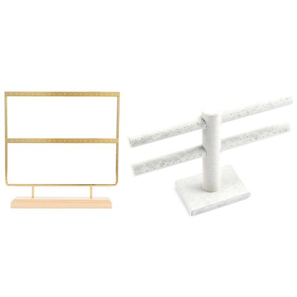 gold earring stand ear stud holder wood earring holder with velvet bracelet watch t-bar jewelry storage box, Pink;blue
gold earring stand ear stud holder wood earring holder with velvet bracelet watch t-bar jewelry storage box, Pink;blue