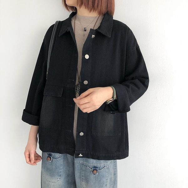 women's jackets fairynatural ladies cotton denim button retro coats 2021 autumn spring pockets turn down collar women casual black, Black;brown
women's jackets fairynatural ladies cotton denim button retro coats 2021 autumn spring pockets turn down collar women casual black, Black;brown