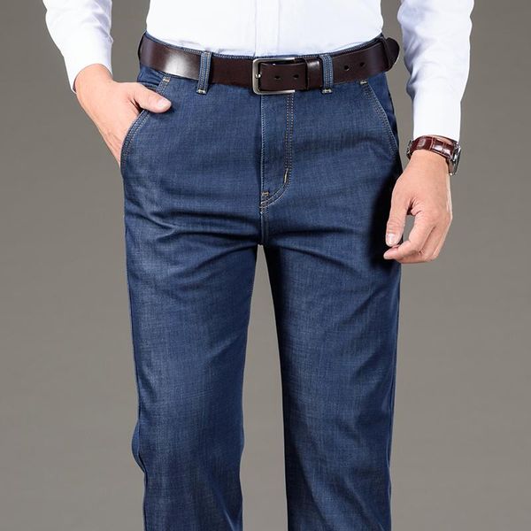 shan bao modal fleece thick warm men's fitted straight slim winter jeans brand clothing classic leather business casual pants, Blue
shan bao modal fleece thick warm men's fitted straight slim winter jeans brand clothing classic leather business casual pants, Blue