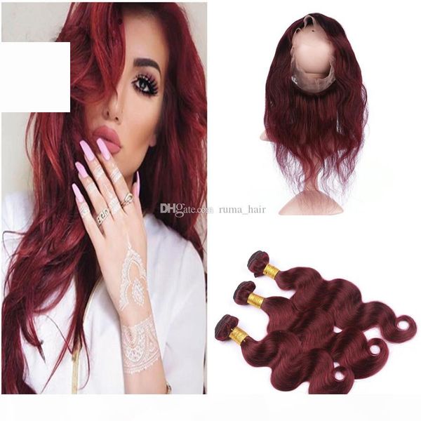 body wave human hair pre plucked 360 lace frontal with 99j hair bundles brazilian virgin hair extension wine red with 360 lace frontal, Black;brown
body wave human hair pre plucked 360 lace frontal with 99j hair bundles brazilian virgin hair extension wine red with 360 lace frontal, Black;brown