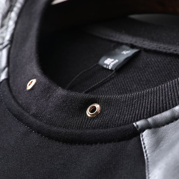 long mens pu style black fashion/studio/bling sweatshirts sleeves t shirt hip patchwork srfiw 
long mens pu style black fashion/studio/bling sweatshirts sleeves t shirt hip patchwork srfiw