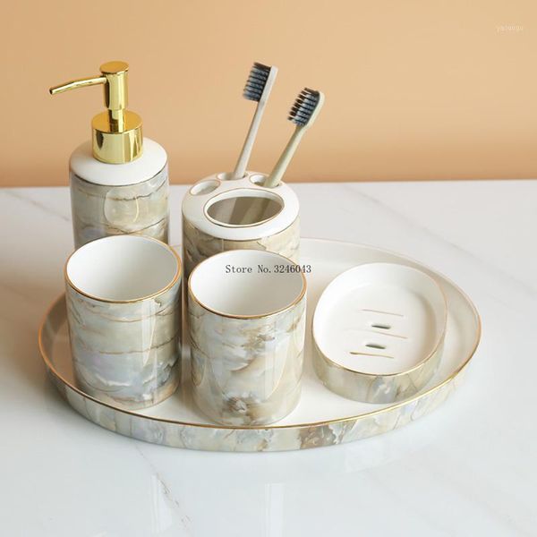 european light luxury ceramic bathroom wash six-piece lotion bottle brushing toothbrush rack bathroom decoration set1
european light luxury ceramic bathroom wash six-piece lotion bottle brushing toothbrush rack bathroom decoration set1