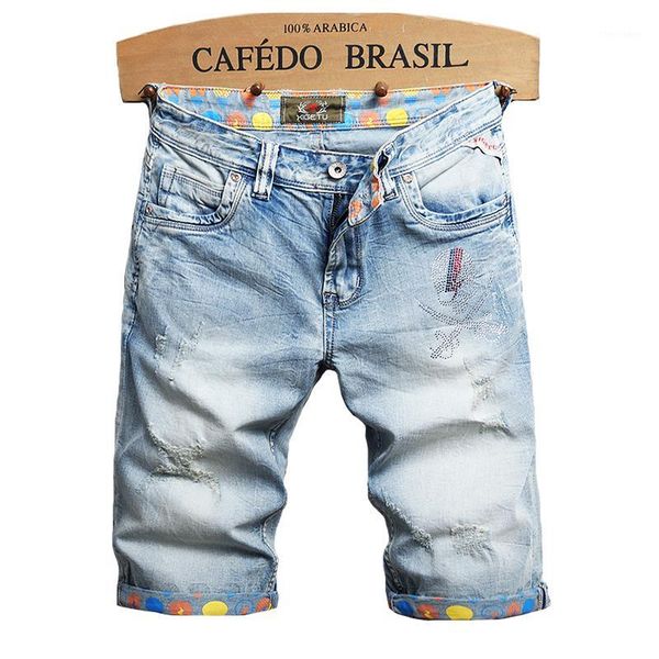 men's jeans summer ly fashion men shorts light blue elastic ripped denim printed designer hip hop short homme1
men's jeans summer ly fashion men shorts light blue elastic ripped denim printed designer hip hop short homme1
