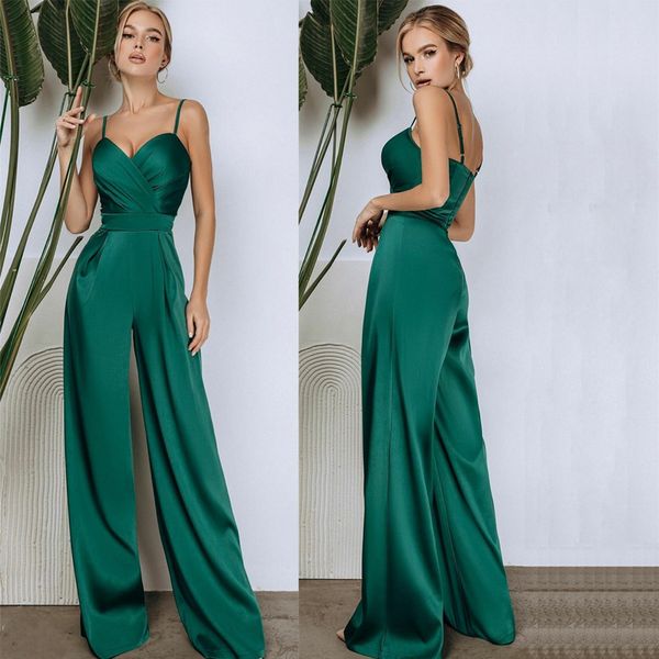 green jumpsuit prom dresses spaghetti strap cocktail party outfit ruched satin empries ladies robe de soiree260t, Black
green jumpsuit prom dresses spaghetti strap cocktail party outfit ruched satin empries ladies robe de soiree260t, Black