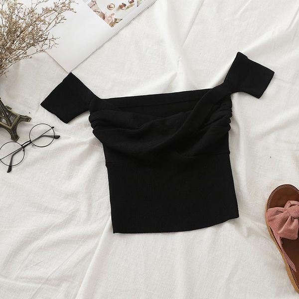 off shoulder sweater women solid pleated crop small size highstreet 2021 summer sweaters for women1, White;black
off shoulder sweater women solid pleated crop small size highstreet 2021 summer sweaters for women1, White;black