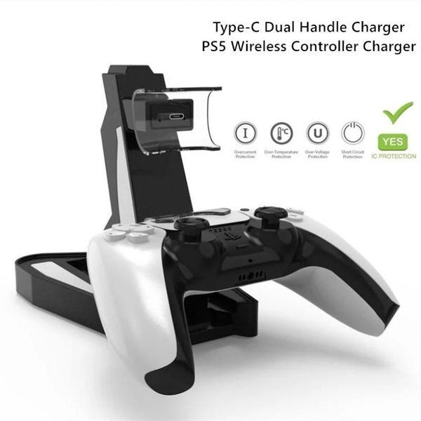 controller charger dock led dual usb charging stand station cradle for 5 ps5 gamepad power supply accessories
controller charger dock led dual usb charging stand station cradle for 5 ps5 gamepad power supply accessories