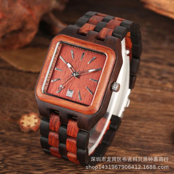 new red wooden calendar creative square sandalwood men's quartz watch 2021f3azp6xj, Slivery;brown
new red wooden calendar creative square sandalwood men's quartz watch 2021f3azp6xj, Slivery;brown