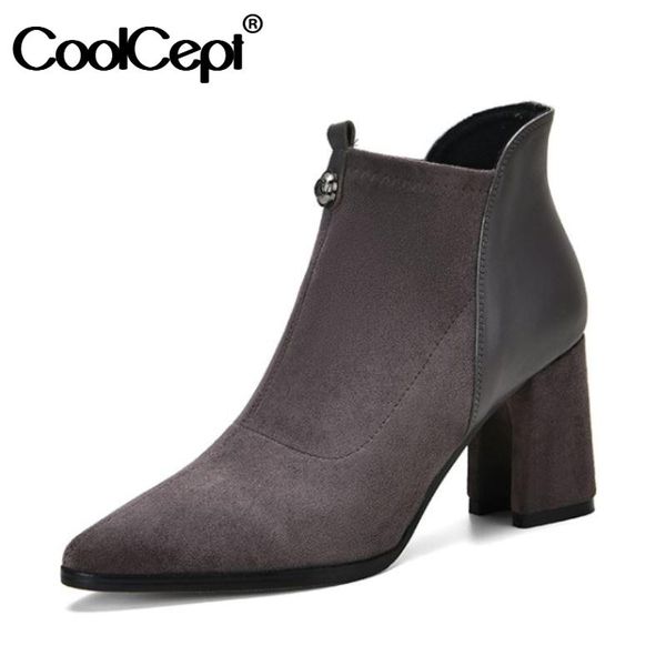 boots coolcept woman high heel real leather patchwork winter shoes fashion ladies ankle footwear size 33-40, Black
boots coolcept woman high heel real leather patchwork winter shoes fashion ladies ankle footwear size 33-40, Black
