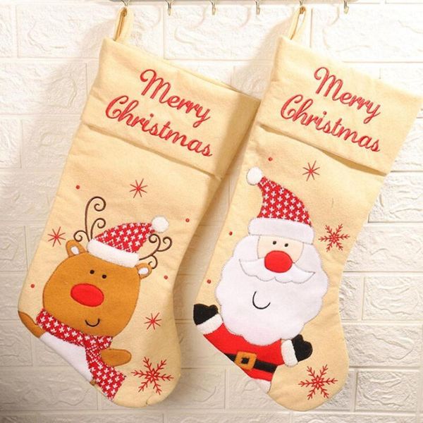 christmas decorations stocking with hanging rope candy gift bag for children portable decorations(large size)1
christmas decorations stocking with hanging rope candy gift bag for children portable decorations(large size)1