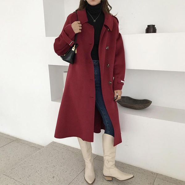women's wool & blends cashmere coat female in the winter of 2021 temperament cultivate morality show thin double-sided long, Black
women's wool & blends cashmere coat female in the winter of 2021 temperament cultivate morality show thin double-sided long, Black