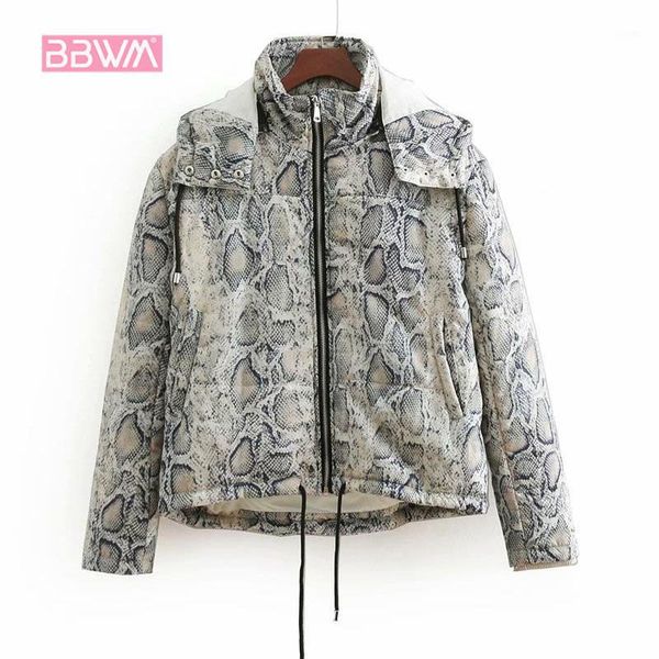 2018 winter women's jacket animal print cotton pad loose thick snake pattern hooded cotton short female coat1, Black;brown
2018 winter women's jacket animal print cotton pad loose thick snake pattern hooded cotton short female coat1, Black;brown