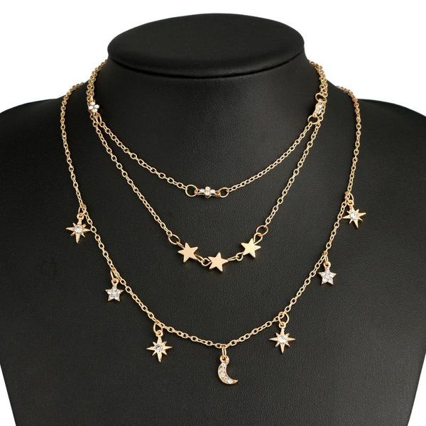 brling new 2020 fashion ins vintage chain pendant choker star and moon three-layer clavicle necklace for women girls gifts party, Golden;silver
brling new 2020 fashion ins vintage chain pendant choker star and moon three-layer clavicle necklace for women girls gifts party, Golden;silver