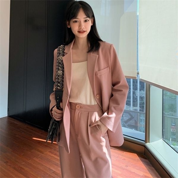 2021 womens spring pink outfits autumn blazer trousers women suit long casual jacket blazer female+button wide leg pant 2 piece q1215 q1217, White 
2021 womens spring pink outfits autumn blazer trousers women suit long casual jacket blazer female+button wide leg pant 2 piece q1215 q1217, White