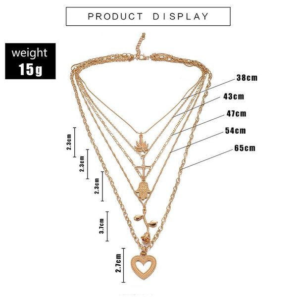 vintage female necklace heart rose cross maple palm pendant multilayer gold necklace set summer lady jewelry wear wmtbzh bdesybag, Black;white
vintage female necklace heart rose cross maple palm pendant multilayer gold necklace set summer lady jewelry wear wmtbzh bdesybag, Black;white