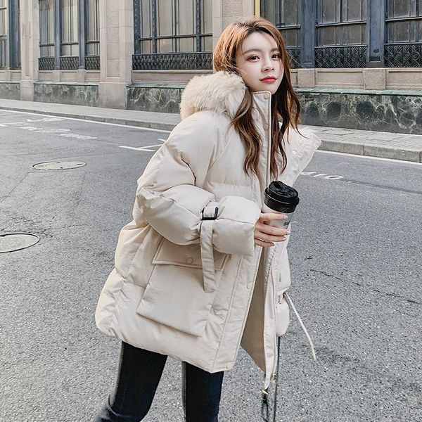 women's down & parkas winter jacket women 2021 hooded coat female korean style woman warm big fur collar mujer chaqueta pph2349, Black
women's down & parkas winter jacket women 2021 hooded coat female korean style woman warm big fur collar mujer chaqueta pph2349, Black
