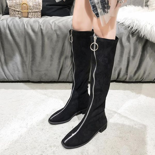 boots 2021 women mid calf autumn heel khaki flock shoes fashion winter front zipper warm, Black
boots 2021 women mid calf autumn heel khaki flock shoes fashion winter front zipper warm, Black