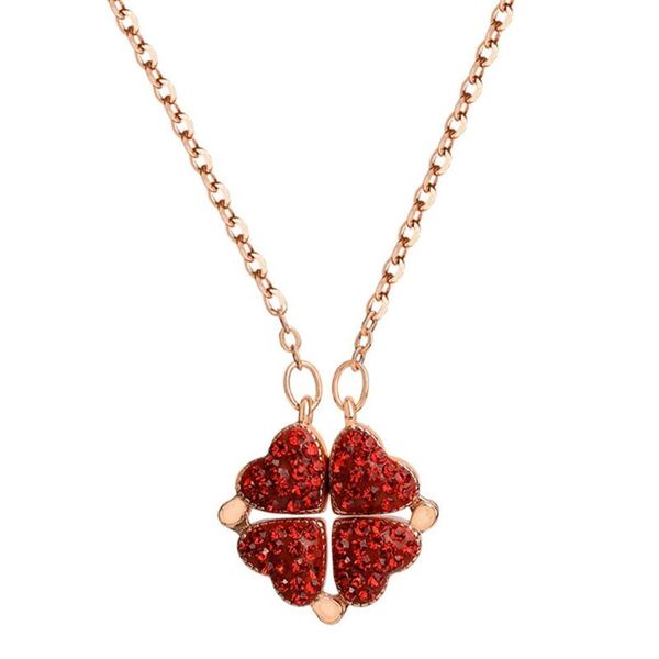 pendant necklaces korean version of four-leaf clover necklace love split folding rose gold clavicle chain full diamond red, Silver
pendant necklaces korean version of four-leaf clover necklace love split folding rose gold clavicle chain full diamond red, Silver