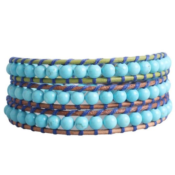 c.quanchi fashion casual blue beads strand bracelets bohemian 3 wrap leather bracelet friendship bracelet between friends unisex, Golden;silver
c.quanchi fashion casual blue beads strand bracelets bohemian 3 wrap leather bracelet friendship bracelet between friends unisex, Golden;silver