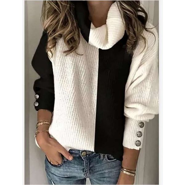 winter 2020 new long sleeve casual solid color high neck sweater for women, White;black
winter 2020 new long sleeve casual solid color high neck sweater for women, White;black