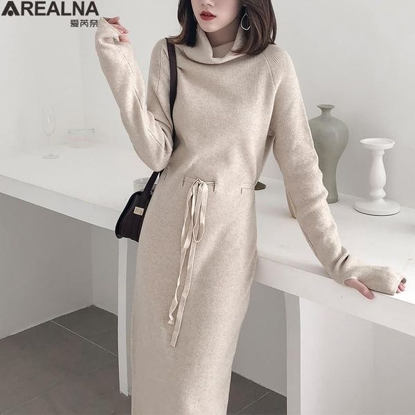 winter thicken turtleneck sweater dress women lace up knitted long dress female knitwear soft korean chic woman vestidos, Black;gray
winter thicken turtleneck sweater dress women lace up knitted long dress female knitwear soft korean chic woman vestidos, Black;gray