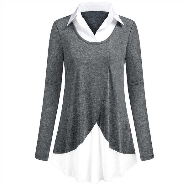 l 4xl big size shirts women 2020 casual full sleeve turn down collar blouse and fake two pieces pullover loose, White
l 4xl big size shirts women 2020 casual full sleeve turn down collar blouse and fake two pieces pullover loose, White