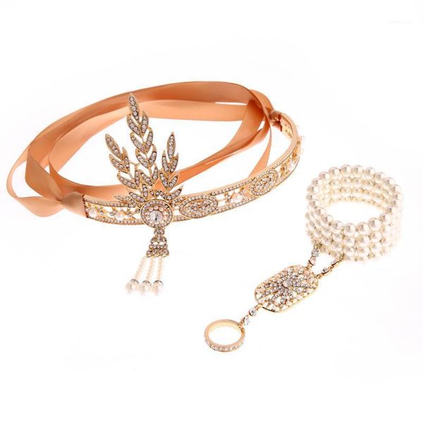 retro bride headband set ladies 1920s the great gatsby imitation pearls rhinestone temperament bracelet hair accessories set1, Golden;silver
retro bride headband set ladies 1920s the great gatsby imitation pearls rhinestone temperament bracelet hair accessories set1, Golden;silver