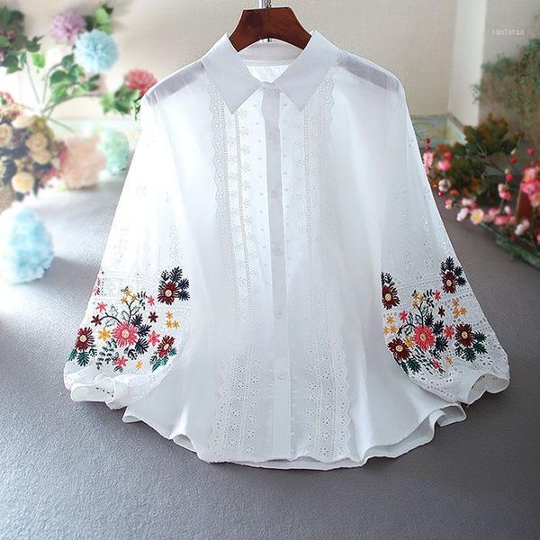 2020 new women girl lantern sleeve turn down collar blouse embroidery flower hollow out vintage blouse casual 1, White
2020 new women girl lantern sleeve turn down collar blouse embroidery flower hollow out vintage blouse casual 1, White
