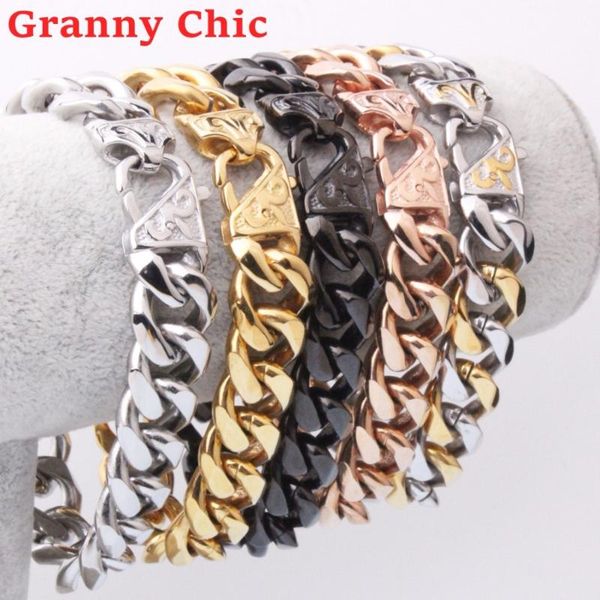 granny chic new fashion men's cuban curb chain bracelet 316l stainless steel silver gold black rose gold color chain jewelry
granny chic new fashion men's cuban curb chain bracelet 316l stainless steel silver gold black rose gold color chain jewelry