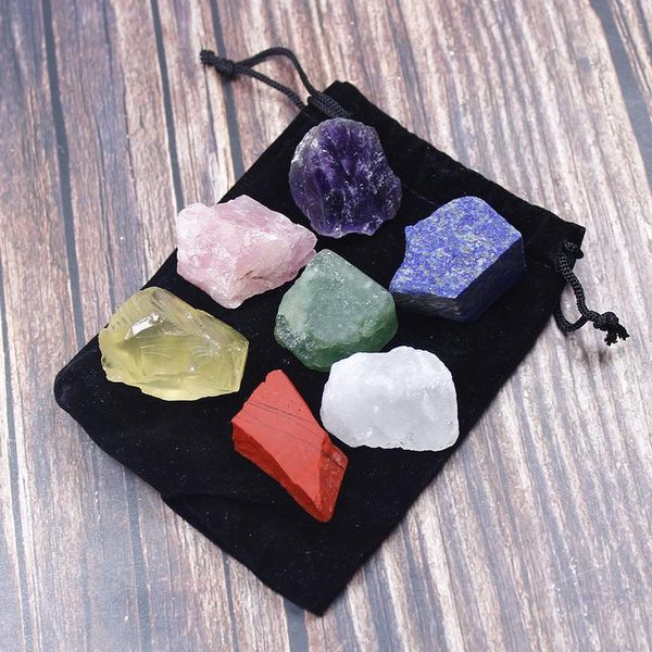 1 set natural crystal stone seven chakras black cloth bag large grain unpolished collect jllmkc
1 set natural crystal stone seven chakras black cloth bag large grain unpolished collect jllmkc