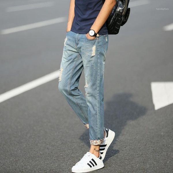 men's jeans 2021 men's ankle length slim summer distressed cuffs blue denim trousers casual skinny mens korean style for teens1
men's jeans 2021 men's ankle length slim summer distressed cuffs blue denim trousers casual skinny mens korean style for teens1