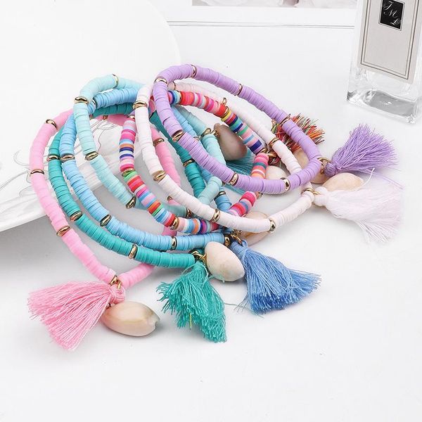 fashion bohe tassel natural shell pendant bracelet for women polymer clay elastic charm bohemia bracelet jewelry girl gift1, Black
fashion bohe tassel natural shell pendant bracelet for women polymer clay elastic charm bohemia bracelet jewelry girl gift1, Black