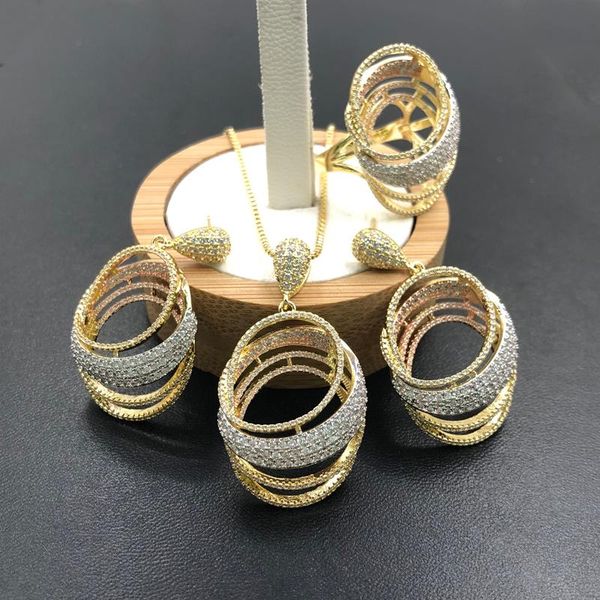 lanyika jewelry set stylish simple circle zircon micro paved necklace with earrings and ring anniversary luxury gifts, Silver
lanyika jewelry set stylish simple circle zircon micro paved necklace with earrings and ring anniversary luxury gifts, Silver