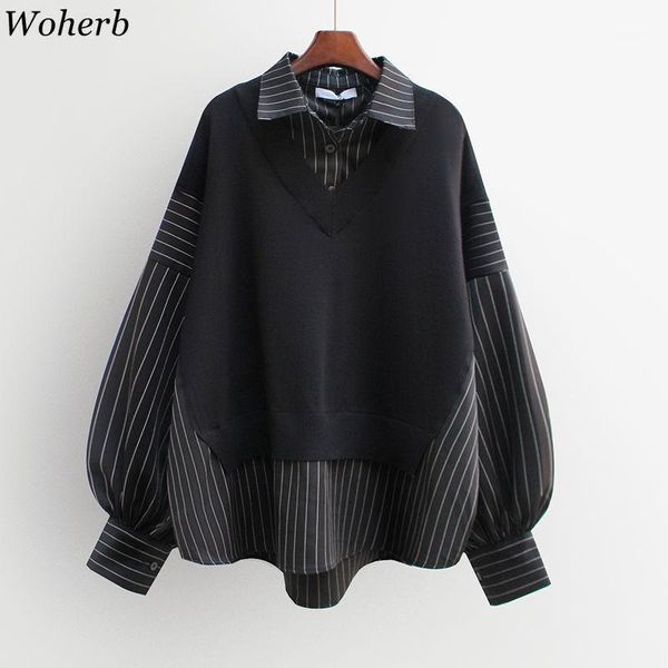 woherb blouse women korean patchwork fake two shirt blusas mujer de moda 2021 autumn loose blouses streetwear vintage 942711, White
woherb blouse women korean patchwork fake two shirt blusas mujer de moda 2021 autumn loose blouses streetwear vintage 942711, White