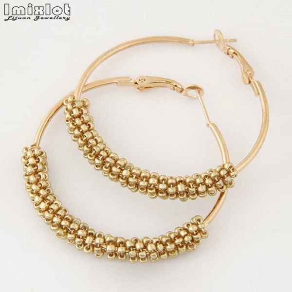 small beads charm big hoop earrings 50mm smooth circle earrings basketball brincos loop for women jewelry oorbellen, Golden;silver
small beads charm big hoop earrings 50mm smooth circle earrings basketball brincos loop for women jewelry oorbellen, Golden;silver