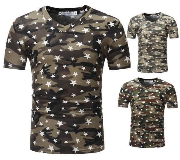 summer fashion v-neck camouflage short sleeve men's t-shirt, White;black
summer fashion v-neck camouflage short sleeve men's t-shirt, White;black