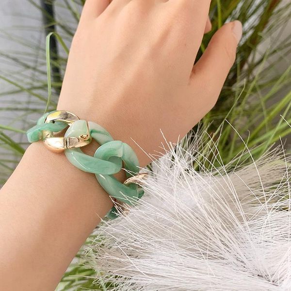 exaggerated bracelet women's simple green resin hip hop chain bracelet ins fashion temperament trend jewelry wholesale, Golden;silver
exaggerated bracelet women's simple green resin hip hop chain bracelet ins fashion temperament trend jewelry wholesale, Golden;silver