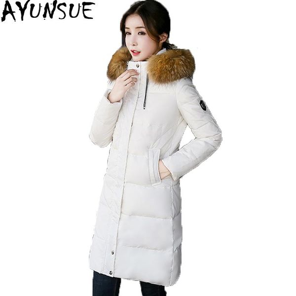 women's down & parkas ayunsue fashion winter jacket women female slim warm hooded coat natural raccoon fur elegant long parka outwear s, Black
women's down & parkas ayunsue fashion winter jacket women female slim warm hooded coat natural raccoon fur elegant long parka outwear s, Black