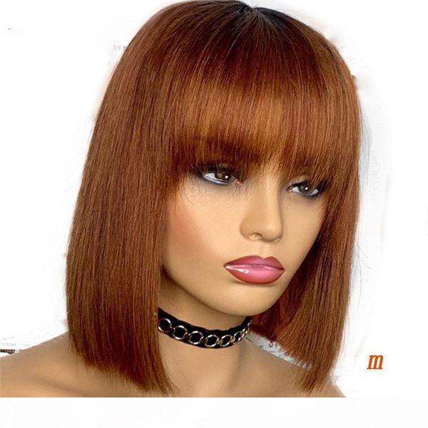 simbeauty 13x4 #30 blonde short bob cut lace front human hair wigs with bangs preplucked straight brazilian remy 150 density, Black;brown
simbeauty 13x4 #30 blonde short bob cut lace front human hair wigs with bangs preplucked straight brazilian remy 150 density, Black;brown