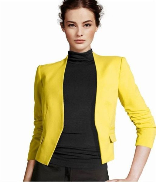 autumn women's short design candy color solid slim fold sleeve suit jacket lapel coat button, Black;brown
autumn women's short design candy color solid slim fold sleeve suit jacket lapel coat button, Black;brown
