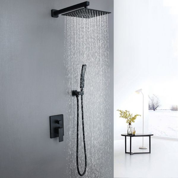 2 functions concealed in wall shower set 304 ss 250x400mm large shower head dual handle brass shower valve set matte black
2 functions concealed in wall shower set 304 ss 250x400mm large shower head dual handle brass shower valve set matte black
