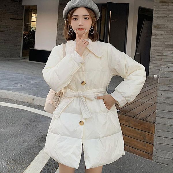 women's down & parkas jackets women 2021 korean japanese cotton padded belt solid color fashion female slim winter outwear coats, Black
women's down & parkas jackets women 2021 korean japanese cotton padded belt solid color fashion female slim winter outwear coats, Black