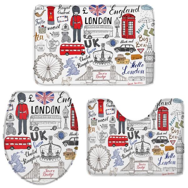 bath accessory set cartoon london cultural graffiti bathroom toilet cover mat pedestal rug non-slip accessories home doormat
bath accessory set cartoon london cultural graffiti bathroom toilet cover mat pedestal rug non-slip accessories home doormat